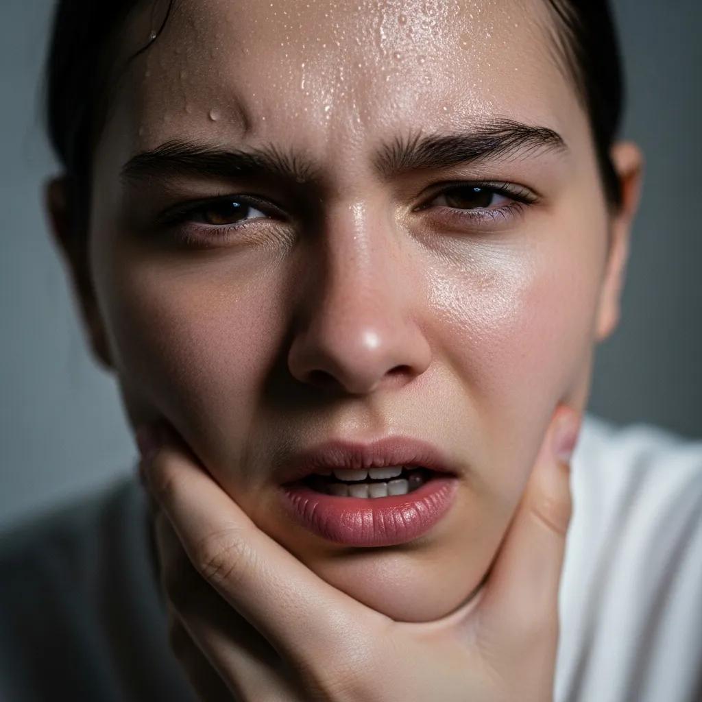 Person experiencing severe toothache symptoms, highlighting the need for urgent dental care